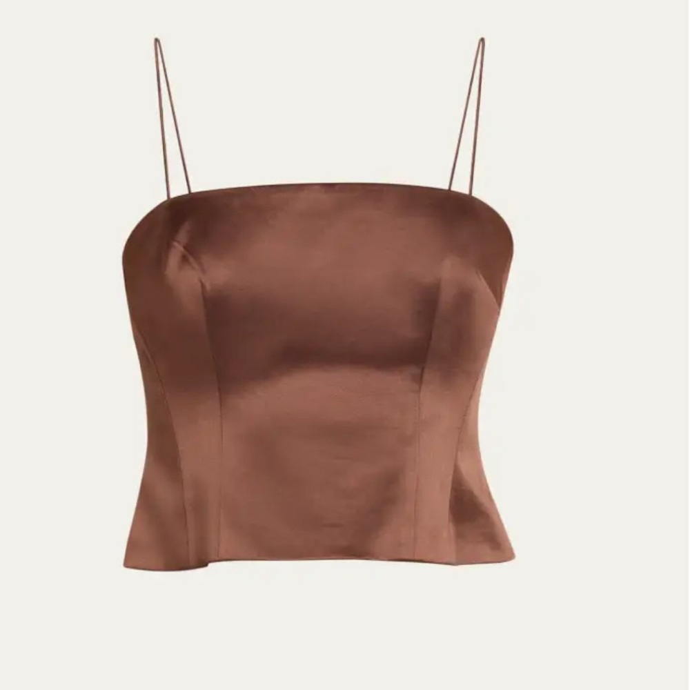 Elegant Brown Satin Women's Top
